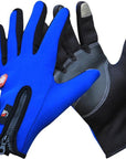 Outdoor Winter Thermal Sports Bike Gloves Windproof Warm Full Finger-Shawn Shao Outdoor Store-Blue-S-Bargain Bait Box