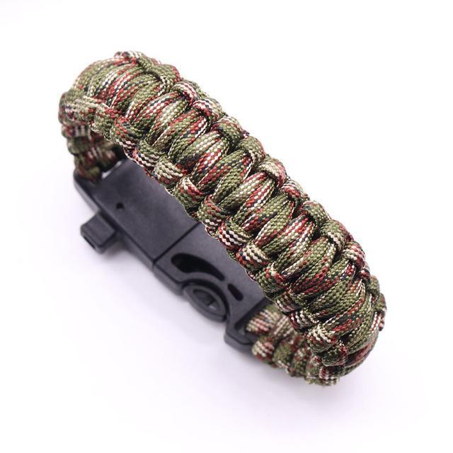 Outdoors Camping Hiking Emergency Paracord Survival Bracelet Survival-LingLing Outdoor Store-Army green camo-Bargain Bait Box