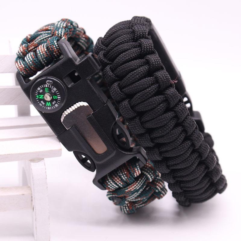 Outdoors Camping Hiking Emergency Paracord Survival Bracelet Survival-LingLing Outdoor Store-Black-Bargain Bait Box