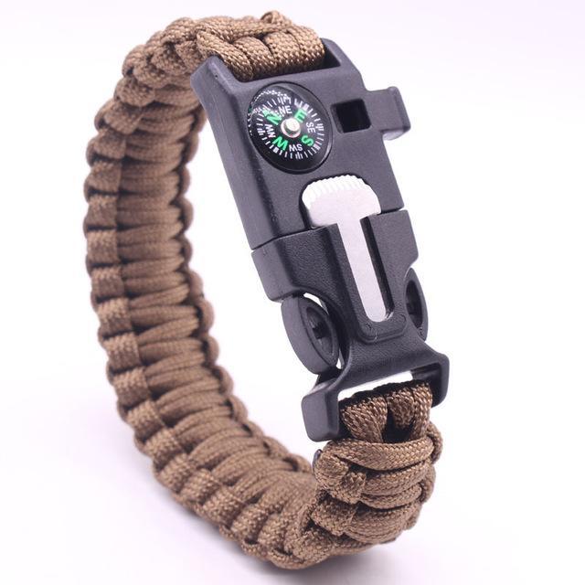 Outdoors Camping Hiking Emergency Paracord Survival Bracelet Survival-LingLing Outdoor Store-brown-Bargain Bait Box