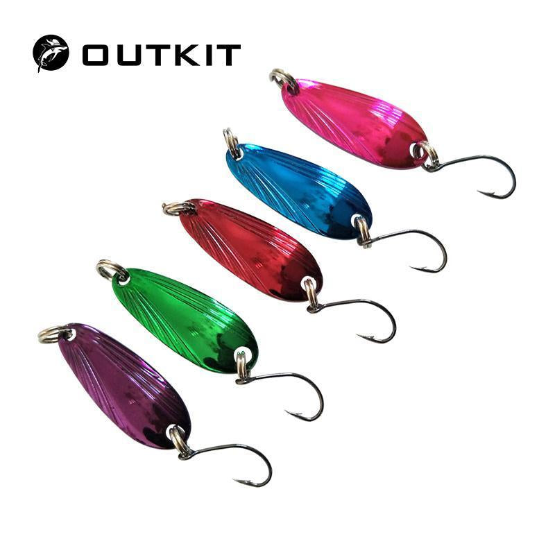 Outkit 3.3Cm 3.5G Artificial Spoon Lures Hard Bait Spinner Bait Multicolor-OUTKIT VikingFishing Store-Bargain Bait Box