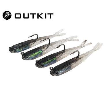 Outkit 4Pcs/Lot 7Cm 6G Soft Silicone Bait Fishing Lure Lead Jig Head Fish Tackle-Rigged Plastic Swimbaits-OUTKIT VikingFishing Store-Bargain Bait Box