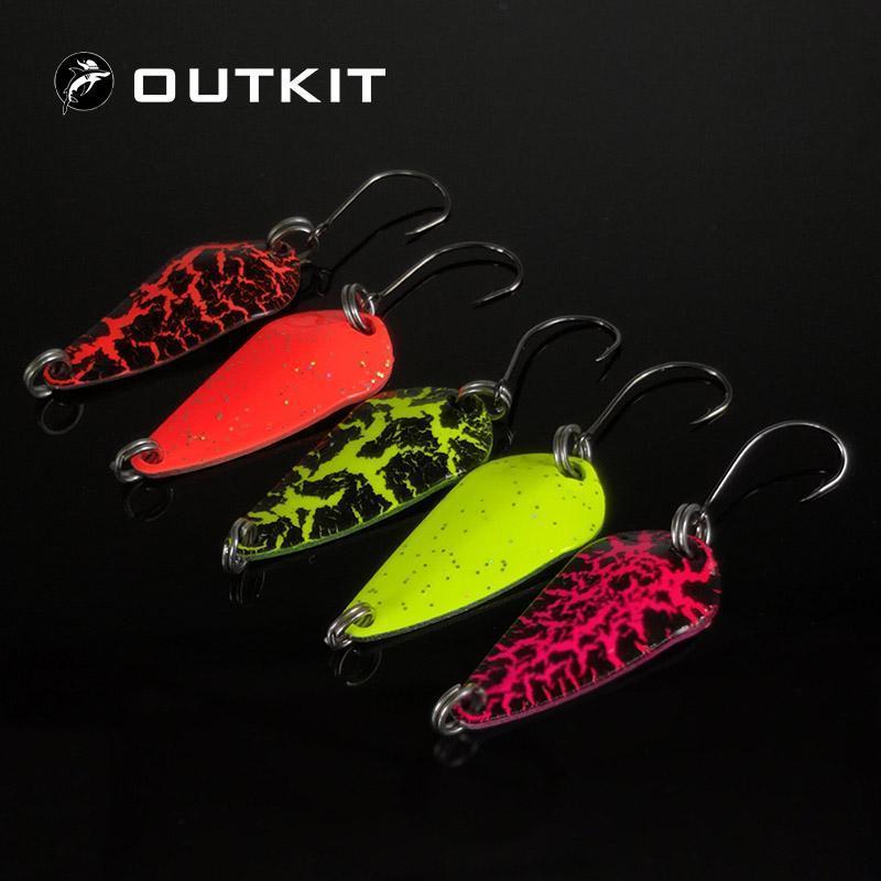 Outkit 5Pcs Mix Colors 3Cm 3G Fishing Spoon Lure Swim Bait Isca Artificial Trout-OUTKIT VikingFishing Store-Bargain Bait Box