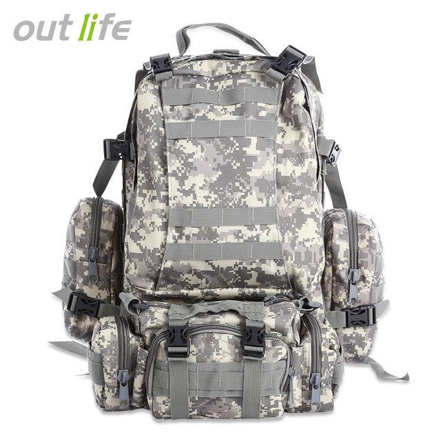 Outlife 50L Outdoor Backpack Military Molle Tactical Bag Rucksack Camping Hiking-Monka Outdoor Store-Acu Camouflage-Bargain Bait Box