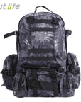 Outlife 50L Outdoor Backpack Military Molle Tactical Bag Rucksack Camping Hiking-Monka Outdoor Store-Full Black-Bargain Bait Box
