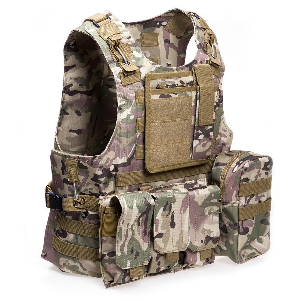 Outlife Usmc Airsoft Cs Military Tactical Vest Molle Combat Assault Plate-Hunting Vests-World Peace-Black-Bargain Bait Box