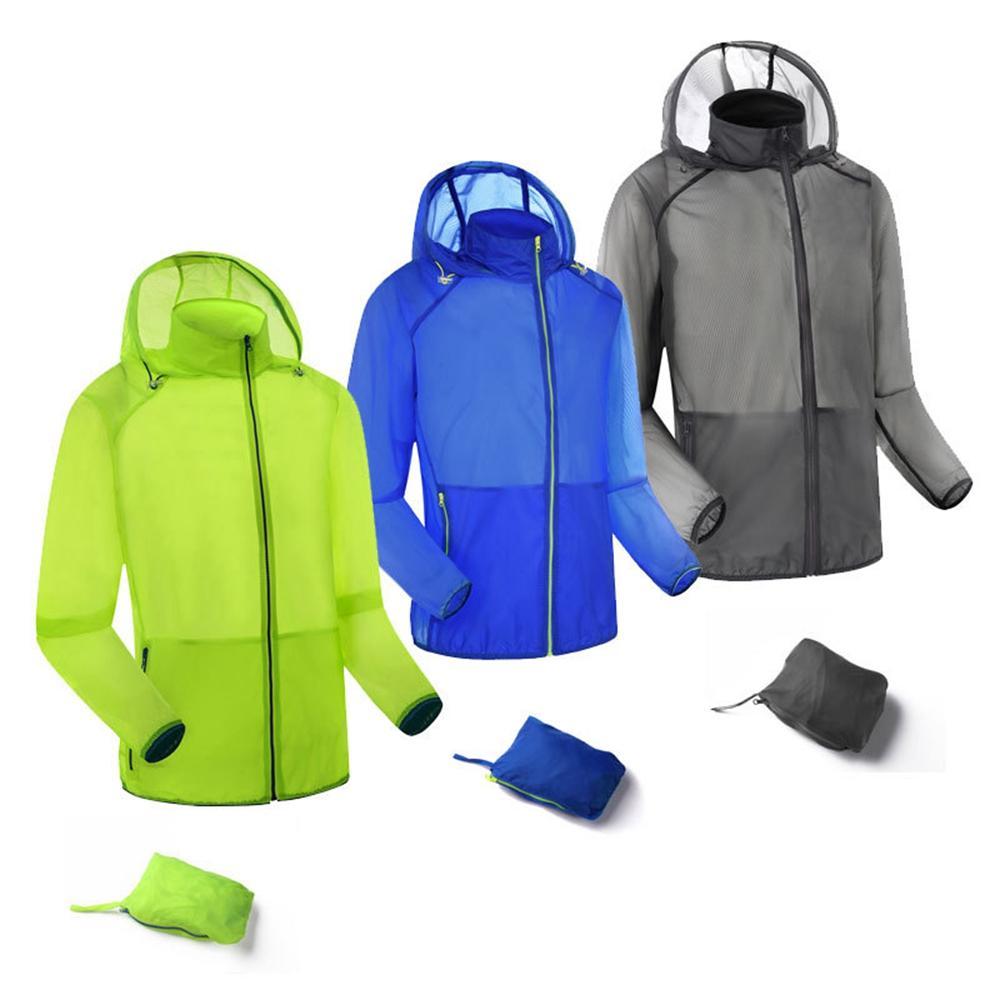 Outto Skin Coat Jacket Upf30 Windproof Women Jackets Blue Fluoresence Green Gray-Rain Coats-Bargain Bait Box-Blue-L-Bargain Bait Box