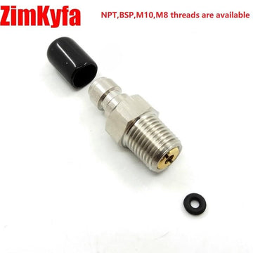 Paintball Pcp Stainless Steel 8Mm Fill Nipple One Way Foster 1/8Npt Or 1/8Bspp-ZimaKyfa Store-NPT-Bargain Bait Box