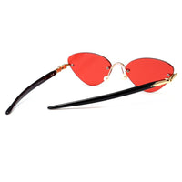 Peekaboo Red Triangle Sunglasses Women Cat Eye Black Green Pink Frameless Sun-Sunglasses-peekaboo Official Store-clear red-Bargain Bait Box
