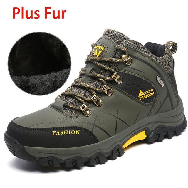 Pinsv Winter Sneakers For Men Walking Mens Waterproof Winter Boots Winter-YEALON VIP Store-Green Fur-7-Bargain Bait Box