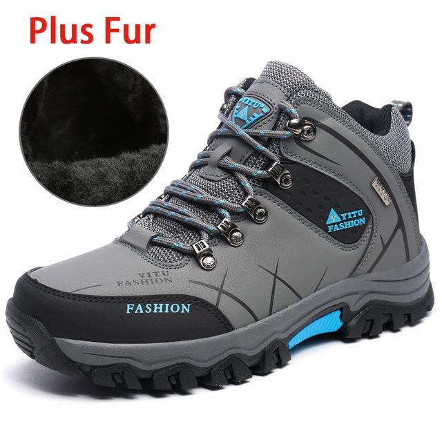 Pinsv Winter Sneakers For Men Walking Mens Waterproof Winter Boots Winter-YEALON VIP Store-Grey Fur-7-Bargain Bait Box