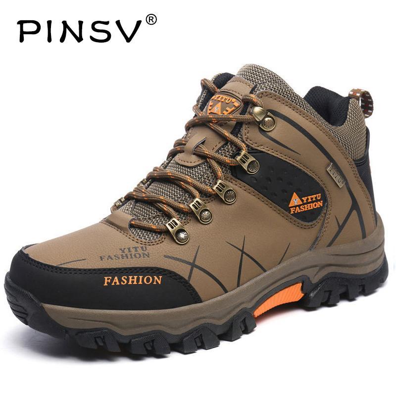 Pinsv Winter Sneakers For Men Walking Mens Waterproof Winter Boots Winter-YEALON VIP Store-Khaki Fur-7-Bargain Bait Box