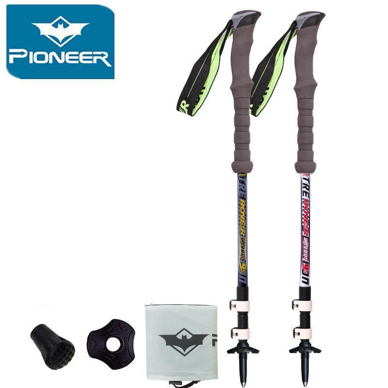 Pioneer Carbon Fiber Ultra-Light Adjustable Camping Hiking Walking Trekking-BOB Sport Products Co., Ltd.-white Alpenstock-Bargain Bait Box