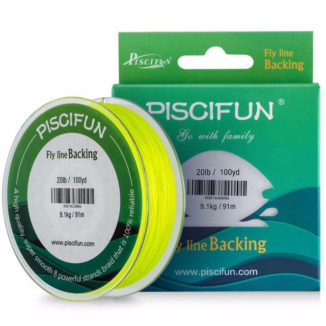 Piscifun 9.1Kg /91M 20Lb/100Yards Fly Fishing Backing Line Braided Backing-Piscifun Official Store-Fluorescent Yellow-Bargain Bait Box