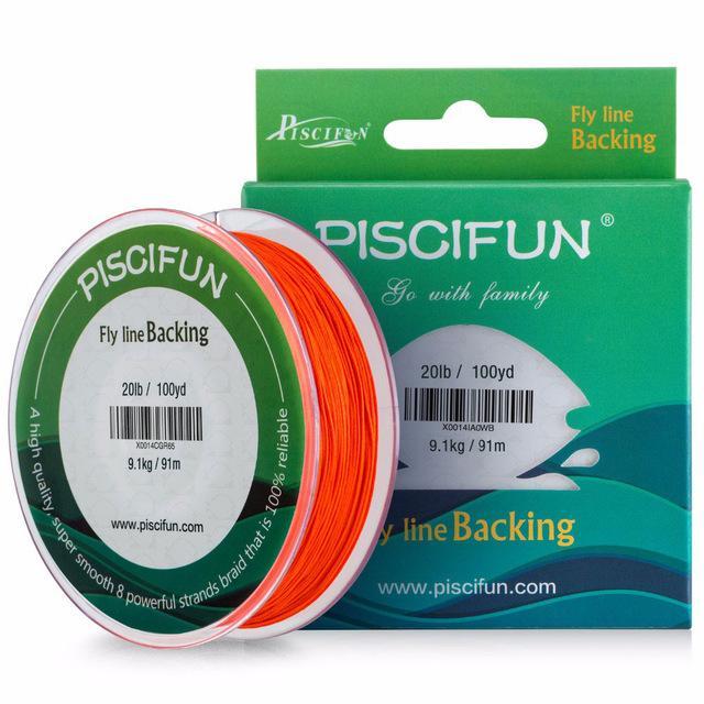 Piscifun 9.1Kg /91M 20Lb/100Yards Fly Fishing Backing Line Braided Backing-Piscifun Official Store-Orange-Bargain Bait Box