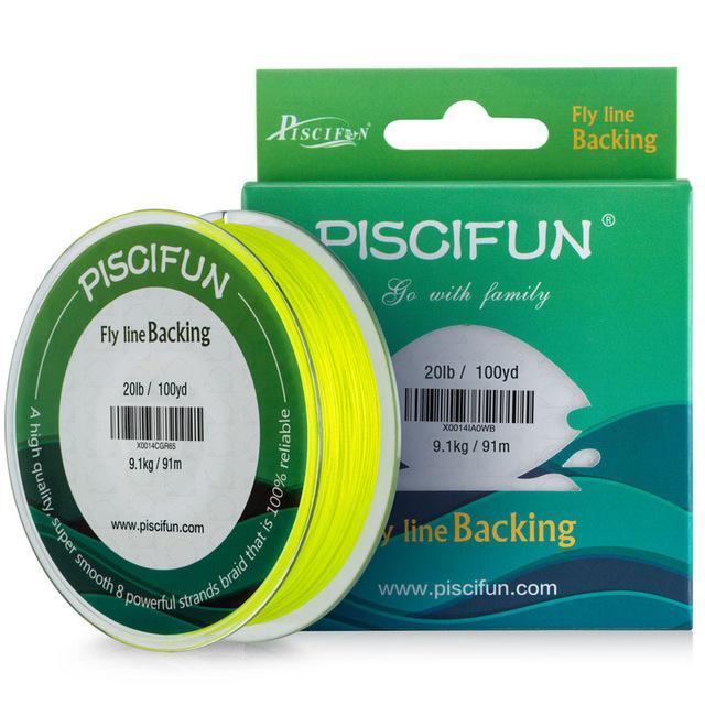 Piscifun 91M /100Yards 9.1Kg /20Lb Fly Fishing Backing Line Braided Backing-P-iscifun Fishing Tackle Store-Fluorescent Yellow-Bargain Bait Box