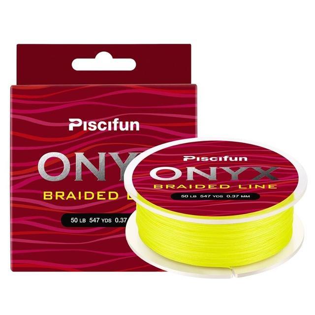 Piscifun Onyx 500M Fishing Line 6-150Lb Super Strong Braided Fishing Line 4-Piscifun Official Store-Yellow-0.15-Bargain Bait Box