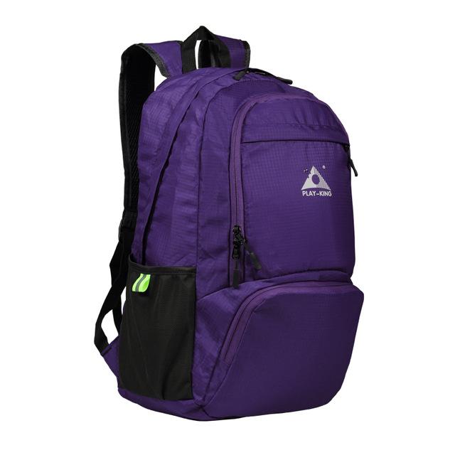 Playking Foldable Waterproof Backpack Outdoor Travel Folding Lightweight Bag Bag-Climbing Bags-Playking Outdoor Equipment Flagship Store-Purple-Bargain Bait Box