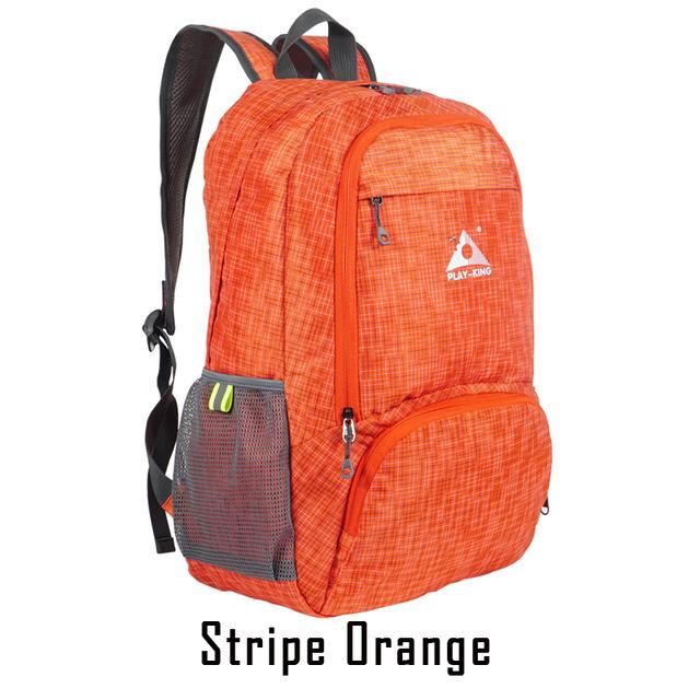Playking Foldable Waterproof Backpack Outdoor Travel Folding Lightweight Bag Bag-Climbing Bags-Playking Outdoor Equipment Flagship Store-Stripe Orange-Bargain Bait Box