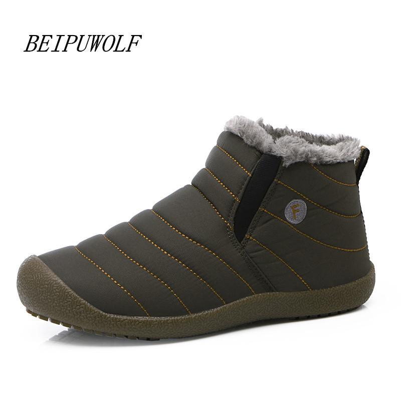 Plus Size 36-45 46 Men Women Winter Warm Hiking Shoes Comfortable Waterproof-beipuwolf Official Store-Dark blue-5.5-Bargain Bait Box