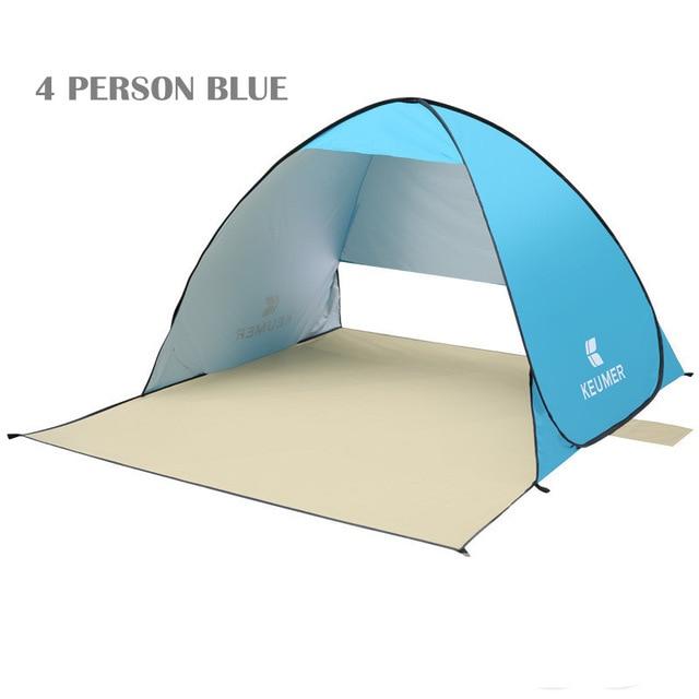 Pop Up Open Tent Uv-Protect Gazebo Waterproof Quick Open Shade Canopy-Tents-WIDESEA outdoor store-blue 4PERSON-Bargain Bait Box