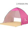 Pop Up Open Tent Uv-Protect Gazebo Waterproof Quick Open Shade Canopy-Tents-WIDESEA outdoor store-pink 2PERSON-Bargain Bait Box