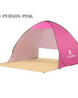 Pop Up Open Tent Uv-Protect Gazebo Waterproof Quick Open Shade Canopy-Tents-WIDESEA outdoor store-pink 4PERSON-Bargain Bait Box