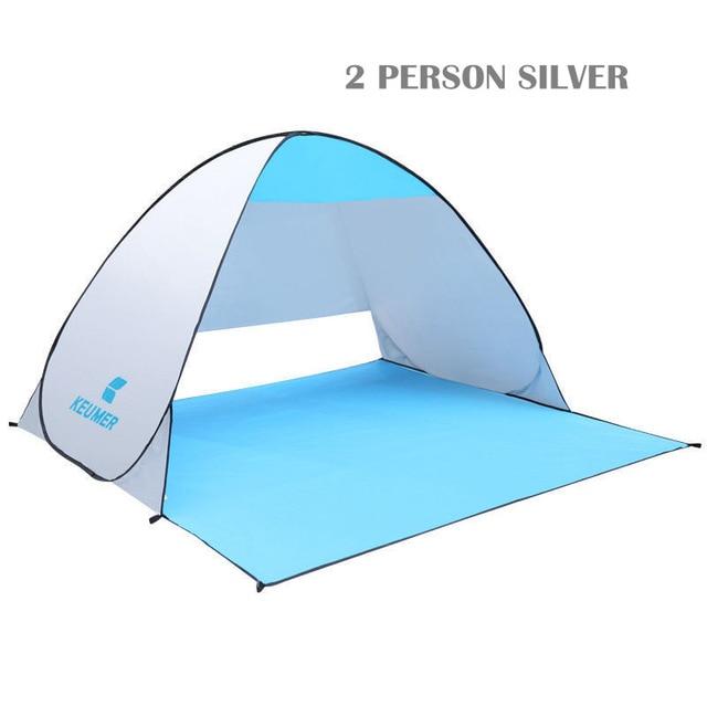 Pop Up Open Tent Uv-Protect Gazebo Waterproof Quick Open Shade Canopy-Tents-WIDESEA outdoor store-silver 2PERSON-Bargain Bait Box