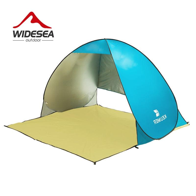 Pop Up Open Tent Uv-Protect Gazebo Waterproof Quick Open Shade Canopy-Tents-WIDESEA outdoor store-silver 2PERSON-Bargain Bait Box