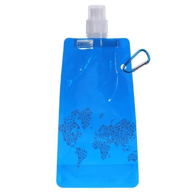 Portable 500Ml Folding Water Bottle Water Bag Outdoor Sport Supplies For Camping-Islandshop-Blue-Bargain Bait Box