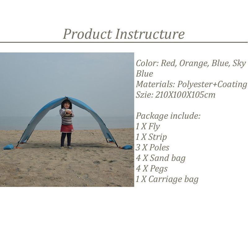 Portable Beach Tent Cabana Sun Shade Canopy Fishing Shelter Tents Awning-Toplander Outdoor Store-Red with Coating-Bargain Bait Box