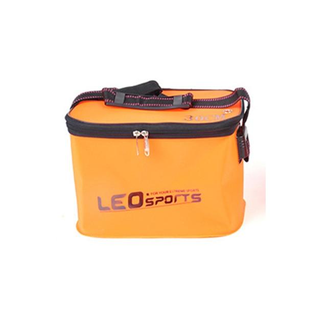 Portable Folding Bucket For Fish Handle Leak Proof Gear Tackle Bag-Fishing Bags-Fantabulous Store-Orange 30cm-Bargain Bait Box