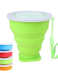 Portable Folding Cup Collapsible Mug Silicone Pop Up Cup Outdoor Travel Tool Kit-Live Beautiful-Green-Bargain Bait Box