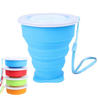 Portable Folding Cup Collapsible Mug Silicone Pop Up Cup Outdoor Travel Tool Kit-Live Beautiful-Red-Bargain Bait Box