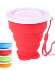 Portable Folding Cup Collapsible Mug Silicone Pop Up Cup Outdoor Travel Tool Kit-Live Beautiful-Red-Bargain Bait Box