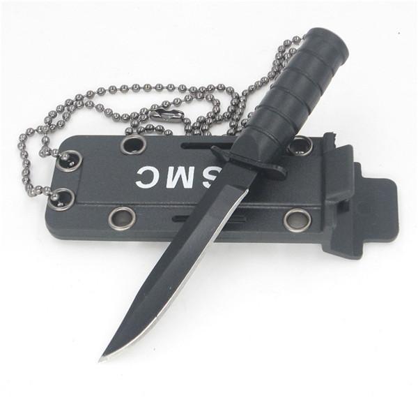Portable Mini Necklace Blade Fruit Knife Camp Outdoor Hunt Survive Hike Edc-TripCompanion-Black Plain-Bargain Bait Box