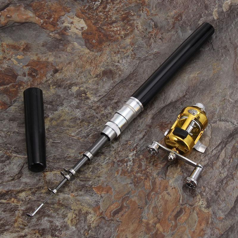 Portable Pocket Telescopic Mini Fishing Pole Aluminum Alloy Pen Shape-easygoing4-White-Bargain Bait Box