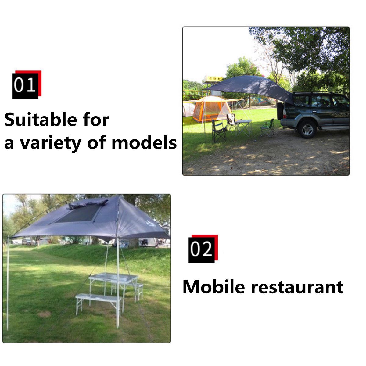 Portable Shelter Truck Car Tent Trailer Awning Rooftop Campers Outdoor Canopy-Tents-Cycling &amp; Fishing Store-Bargain Bait Box