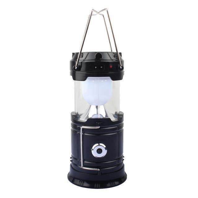Portable Solar Rechargeable Led Camping Lantern Flashlight Ultra Bright-Under the Stars123-Black-Bargain Bait Box