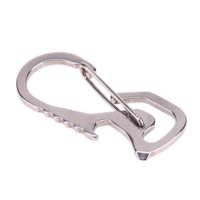 Portable Stainless Steel Hex Wrench Stopper Knot 10Kg Bearing Climbing Carabiner-gigibaobao-Silver-Bargain Bait Box