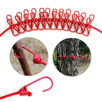 Portable Travel Stretchy Clothesline Outdoor Camping Windproof Clothes Line With-Honever Store-Red-Bargain Bait Box