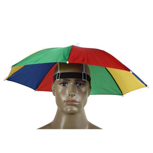 Portable Umbrella Hat Sun Shade Camping Fishing Hiking Golf Beach Headwear-Dreamland 123-Rainbow-Bargain Bait Box