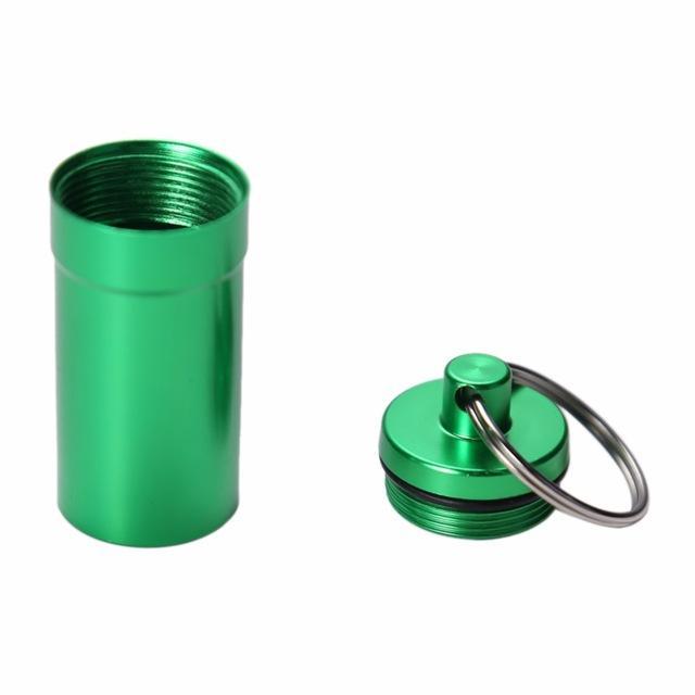 Portable Waterproof Aluminum Alloy Pill Medicine Storage Box Case Holder-Dreamland 123-Green-Bargain Bait Box
