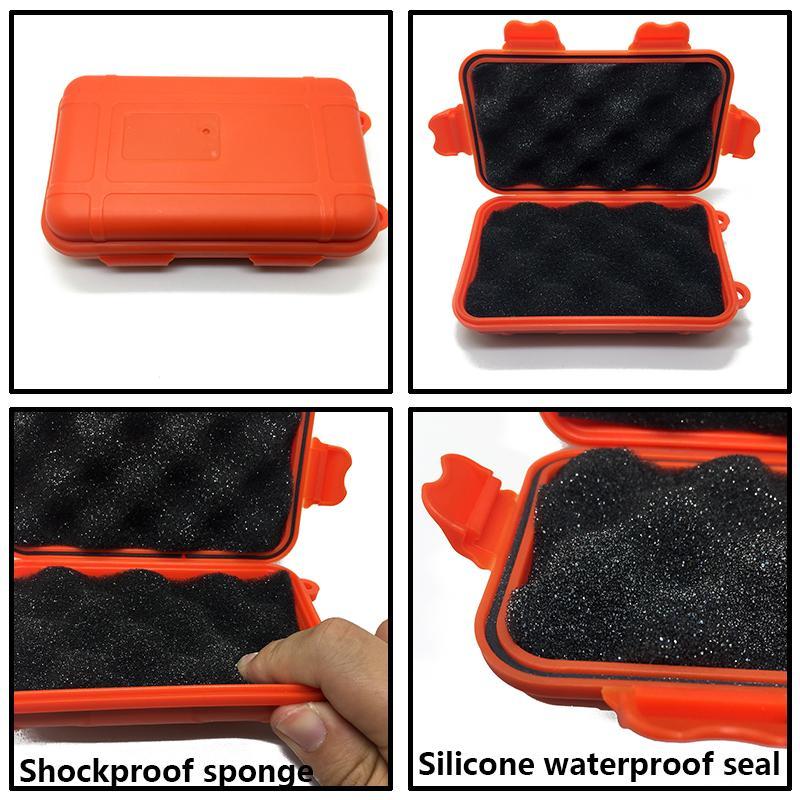 Portable Waterproof Shockproof Outdoor Airtight Storage Case Survival Tool-NO limite Store-S Orange-Bargain Bait Box