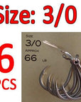 Premium Inline Hooks 5X Strong Saltwater Fishing Jig Hooks Lure Spare Hook-Bimoo Fishing Tackle Store-6pcs size 3I0-Bargain Bait Box