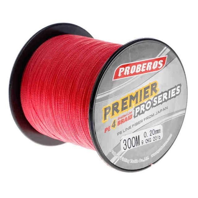 Pro 300M Pe Braided Fishing Line Super Strong 4 Stands Multifilament Fishing-Ali J S Store-Red-0.4-Bargain Bait Box