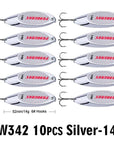 Pro Beros Top Metal Spoon Lure 10Pc Fishing Tackle 3G-60G 12 Different Weights-Fishing Lures-PRO BEROS Official Store-14G Silver-Bargain Bait Box