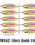 Pro Beros Top Metal Spoon Lure 10Pc Fishing Tackle 3G-60G 12 Different Weights-Fishing Lures-PRO BEROS Official Store-Gold 10G-Bargain Bait Box