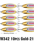 Pro Beros Top Metal Spoon Lure 10Pc Fishing Tackle 3G-60G 12 Different Weights-Fishing Lures-PRO BEROS Official Store-Gold 21G-Bargain Bait Box