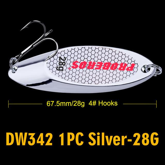 Pro Beros Top Metal Spoon Lure 3G-40G Metal Bass Baits Silver/Gold Spoon Fishing-Fishing Lures-PRO BEROS Official Store-Silver 28G-Bargain Bait Box